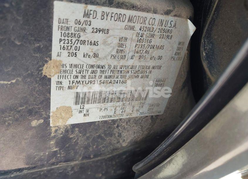 Photo 9 of 2004 Ford Escape XLT (VIN 1FMYU93154KA24168)