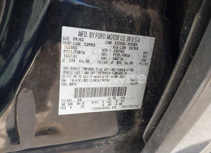 Photo 9 of 2004 Ford Escape XLT (VIN 1FMYU93154KA79798)