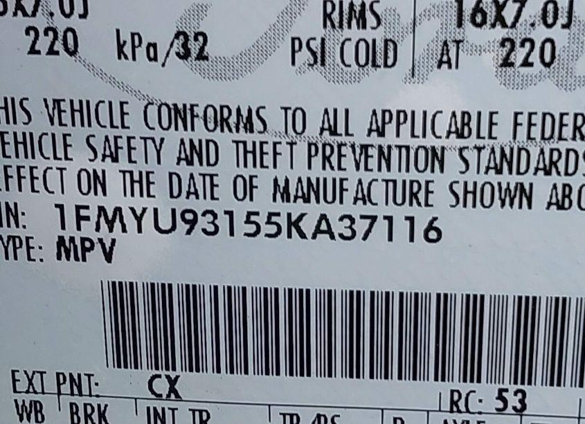 Photo 9 of 2005 Ford Escape XLT (VIN 1FMYU93155KA37116)