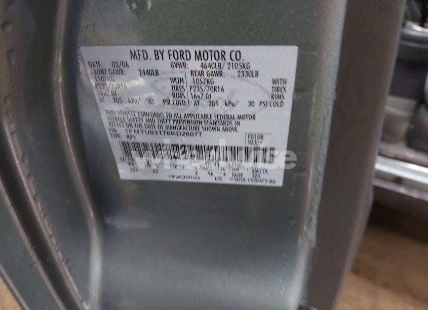 Photo 9 of 2006 Ford Escape (VIN 1FMYU93176KD26077)