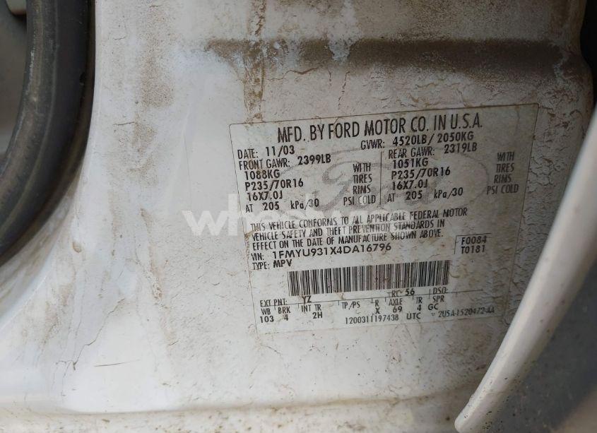 Photo 9 of 2004 Ford Escape XLT (VIN 1FMYU931X4DA16796)