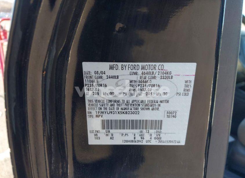 Photo 9 of 2005 Ford Escape XLT (VIN 1FMYU931X5KB23022)