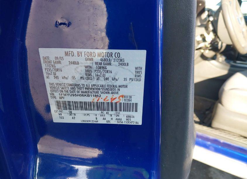 Photo 9 of 2006 Ford Escape HYBRID (VIN 1FMYU95H06KB11862)