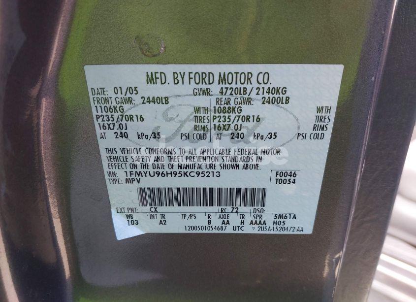 Photo 9 of 2005 Ford Escape HYBRID (VIN 1FMYU96H95KC95213)