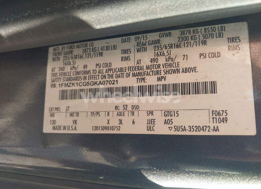 Photo 9 of 2016 Ford Transit-150 XL (VIN 1FMZK1CG5GKA07021)