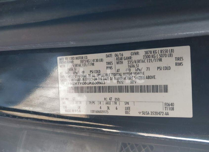 Photo 9 of 2016 Ford Transit-150 XLT (VIN 1FMZK1YG6GKB30903)