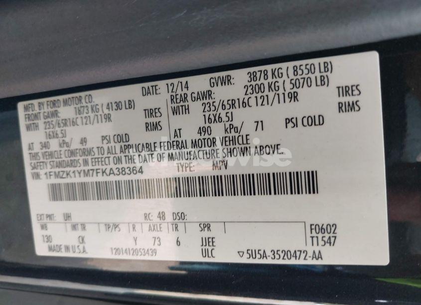 Photo 9 of 2015 Ford Transit-150 XLT (VIN 1FMZK1YM7FKA38364)