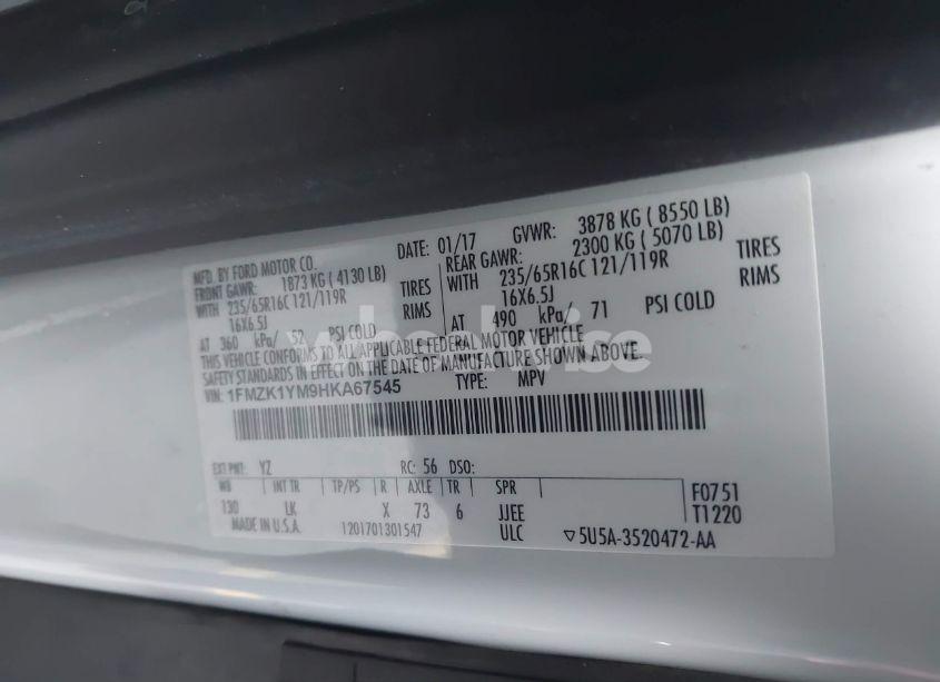 Photo 9 of 2017 Ford Transit-150 XLT (VIN 1FMZK1YM9HKA67545)