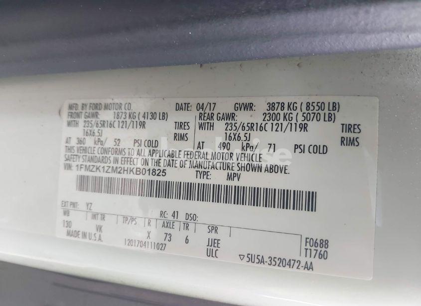 Photo 8 of 2017 Ford Transit-150 XL (VIN 1FMZK1ZM2HKB01825)