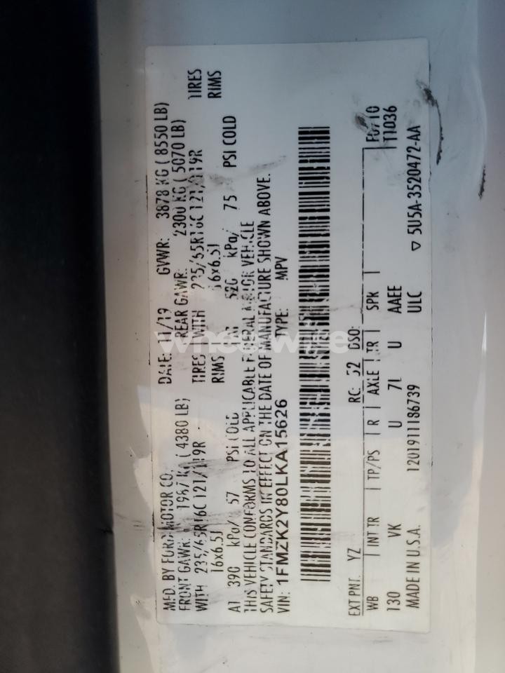 Photo 14 of 2020 FORD TRANSIT T-150 UTILITY / SERVICE VAN (VIN 1FMZK2Y80LKA15626)