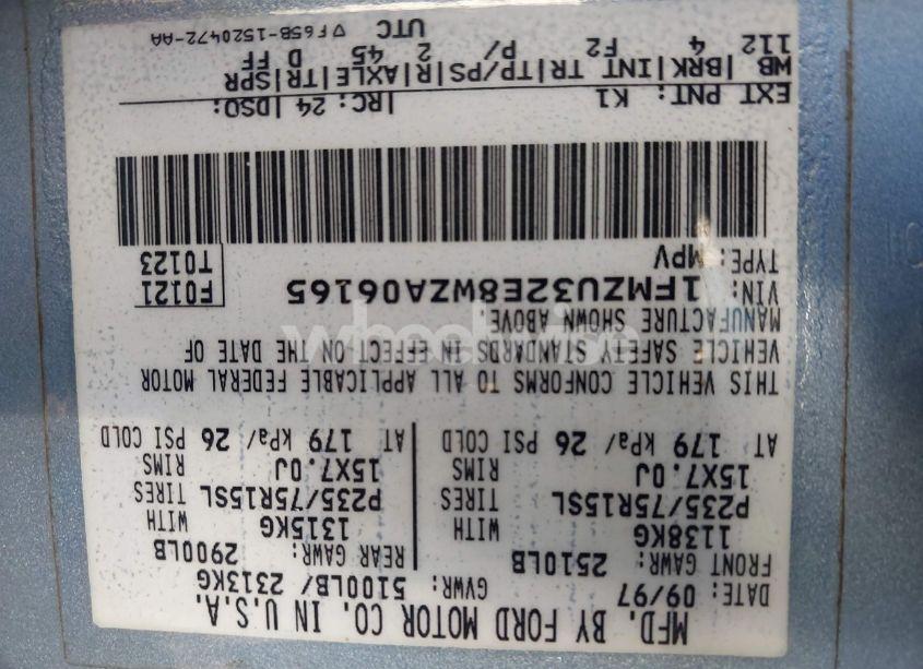 Photo 9 of 1998 Ford Explorer EDDIE BAUER/LIMITED/XL/XLT (VIN 1FMZU32E8WZA06165)