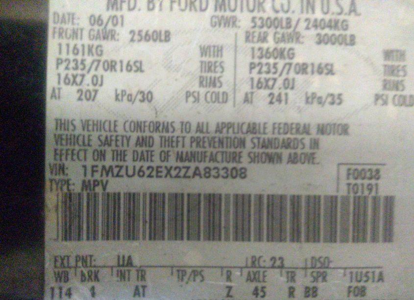 Photo 9 of 2002 Ford Explorer XLS (VIN 1FMZU62EX2ZA83308)