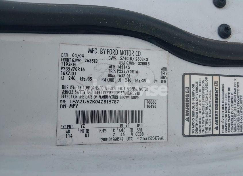 Photo 9 of 2004 Ford Explorer XLS (VIN 1FMZU62K04ZB15787)