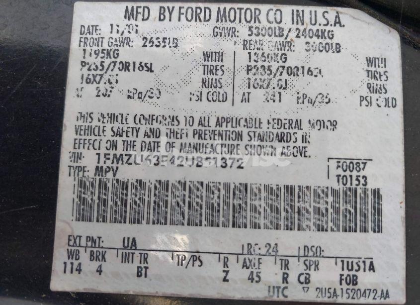 Photo 9 of 2002 Ford Explorer XLT (VIN 1FMZU63E42UB51372)