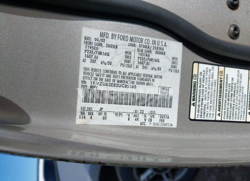 Photo 9 of 2002 Ford Explorer XLT (VIN 1FMZU63E82UC85365)