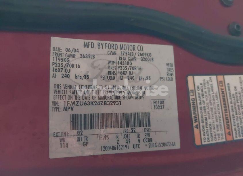 Photo 9 of 2004 Ford Explorer XLT (VIN 1FMZU63K24ZB32931)