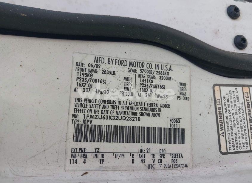 Photo 9 of 2002 Ford Explorer XLT (VIN 1FMZU63K32UD23218)