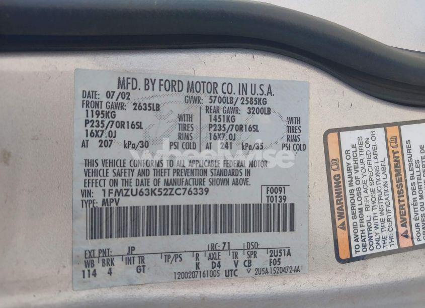 Photo 9 of 2002 Ford Explorer XLT (VIN 1FMZU63K52ZC76339)