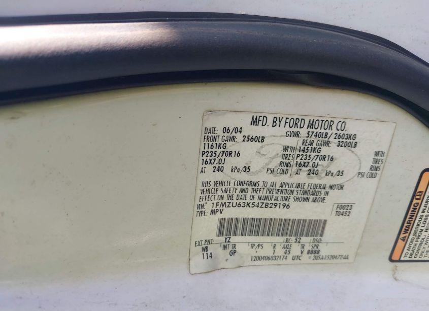 Photo 9 of 2004 Ford Explorer XLT (VIN 1FMZU63K54ZB29196)