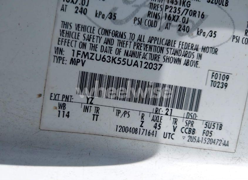 Photo 9 of 2005 Ford Explorer XLT/XLT SPORT (VIN 1FMZU63K55UA12037)