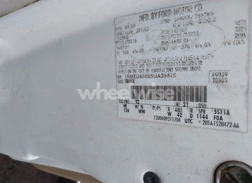 Photo 9 of 2005 Ford Explorer SPORT TRAC ADRENALIN/XLS/XLT (VIN 1FMZU67K05UA39415)