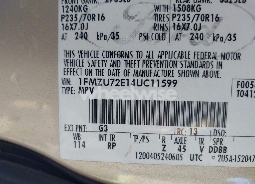 Photo 9 of 2004 Ford Explorer XLS (VIN 1FMZU72E14UC11599)