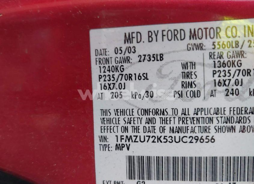 Photo 9 of 2003 Ford Explorer XLS (VIN 1FMZU72K53UC29656)