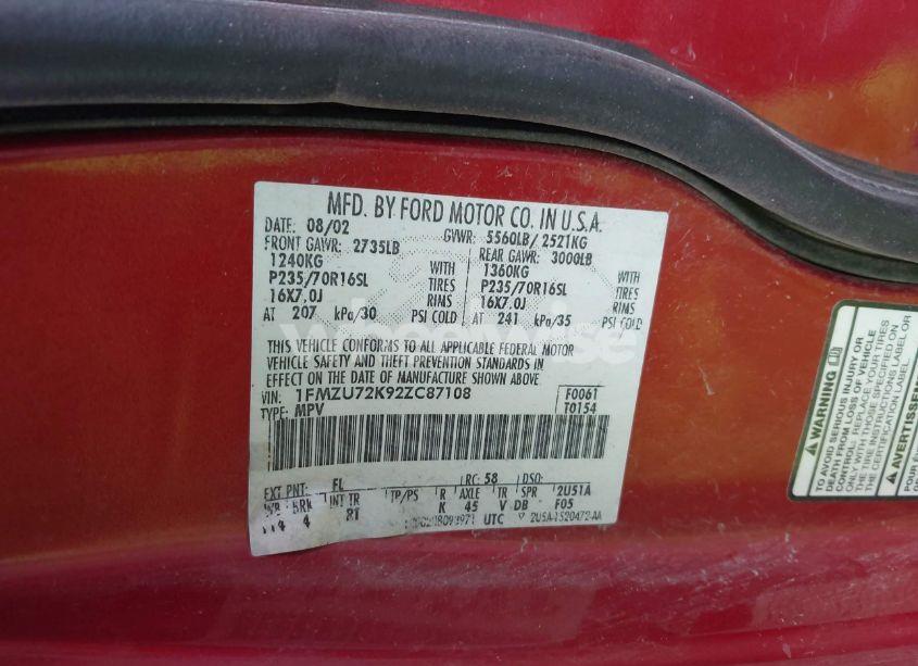 Photo 9 of 2002 Ford Explorer XLS (VIN 1FMZU72K92ZC87108)