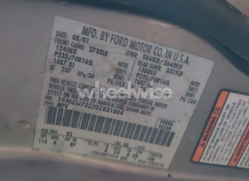 Photo 9 of 2002 Ford Explorer XLT (VIN 1FMZU73E02ZB21004)