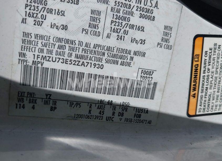 Photo 9 of 2002 Ford Explorer XLT (VIN 1FMZU73E52ZA71930)