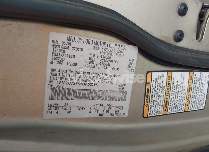 Photo 9 of 2002 Ford Explorer XLT (VIN 1FMZU73E62UA52395)