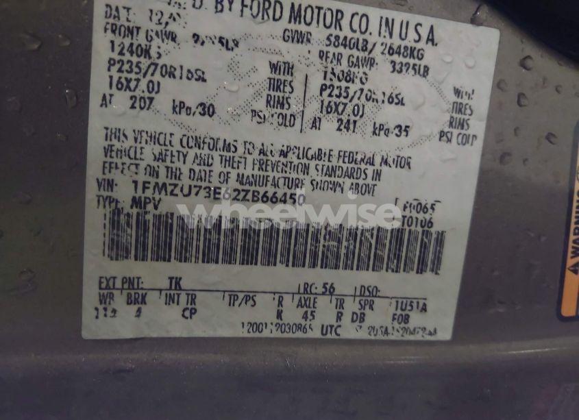 Photo 9 of 2002 Ford Explorer XLT (VIN 1FMZU73E62ZB66450)