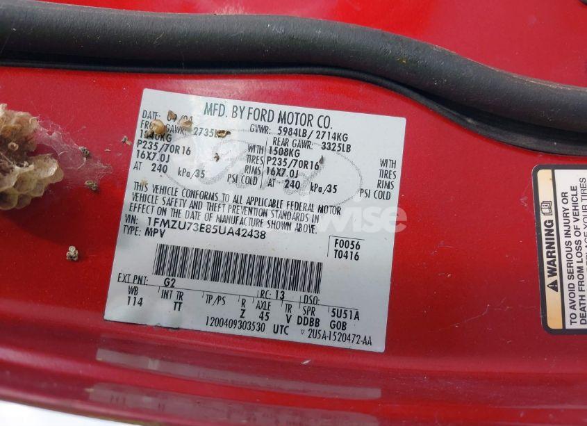 Photo 9 of 2005 Ford Explorer XLT/XLT SPORT (VIN 1FMZU73E85UA42438)