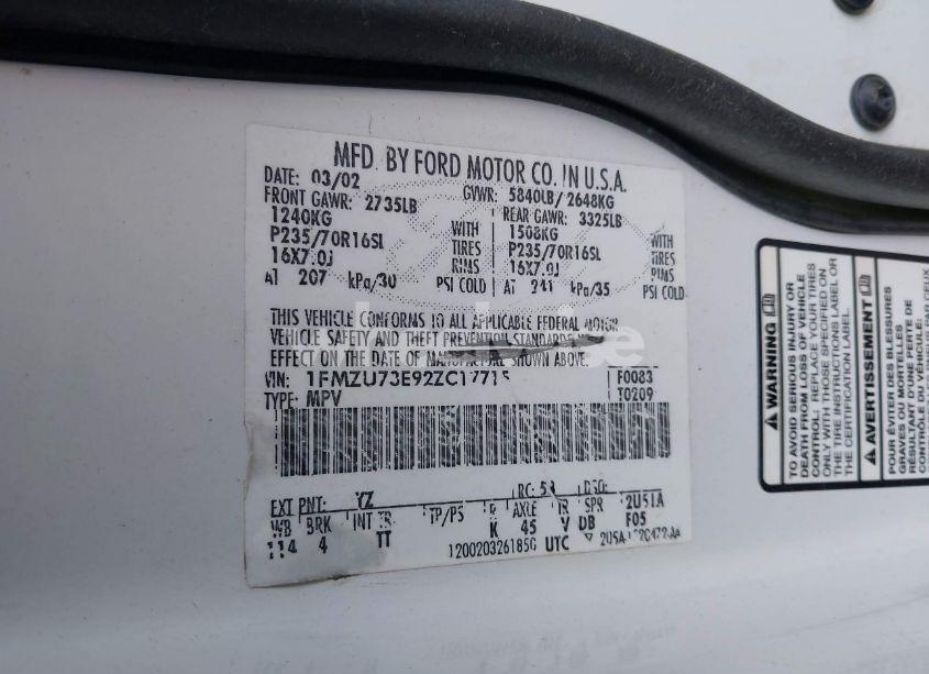 Photo 9 of 2002 Ford Explorer XLT (VIN 1FMZU73E92ZC17715)