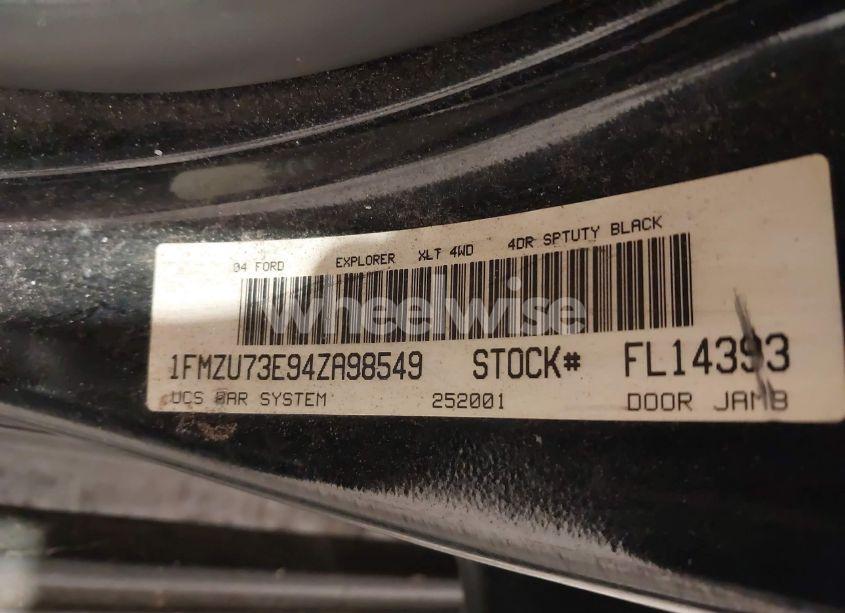 Photo 9 of 2004 Ford Explorer NBX/XLT (VIN 1FMZU73E94ZA98549)