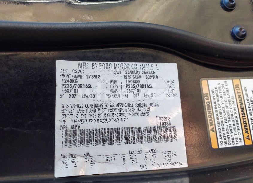 Photo 9 of 2002 Ford Explorer XLT (VIN 1FMZU73EX2UC41471)