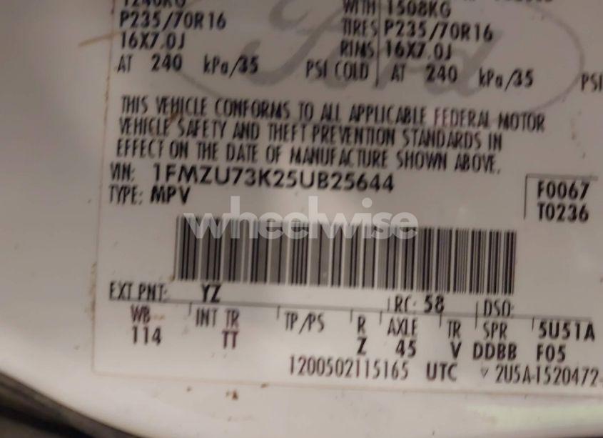 Photo 9 of 2005 Ford Explorer XLT/XLT SPORT (VIN 1FMZU73K25UB25644)