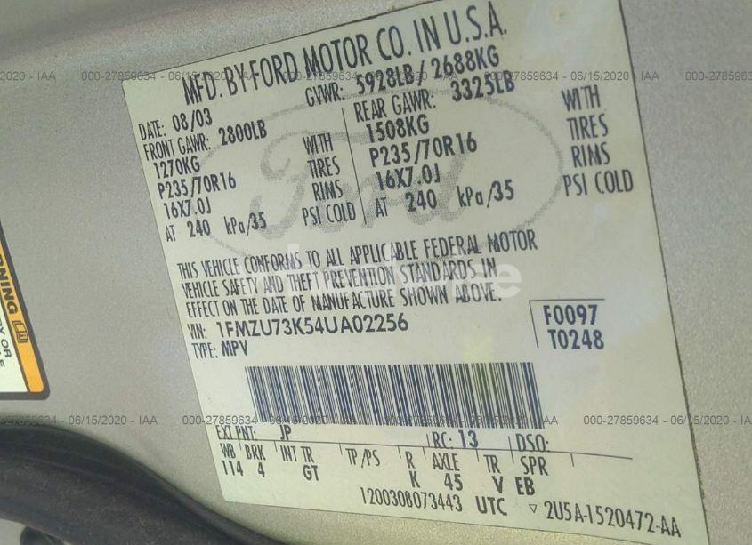 Photo 9 of 2004 Ford Explorer NBX/XLT (VIN 1FMZU73K54UA02256)