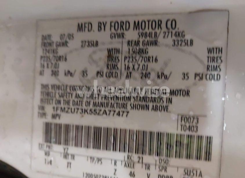 Photo 9 of 2005 Ford Explorer XLT/XLT SPORT (VIN 1FMZU73K55ZA77477)