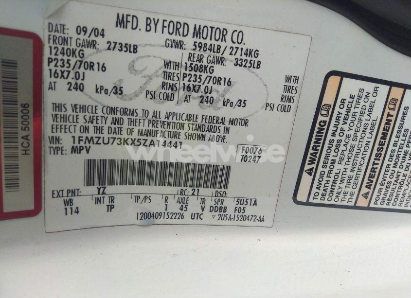 Photo 9 of 2005 Ford Explorer XLT SPORT/XLT (VIN 1FMZU73KX5ZA14441)