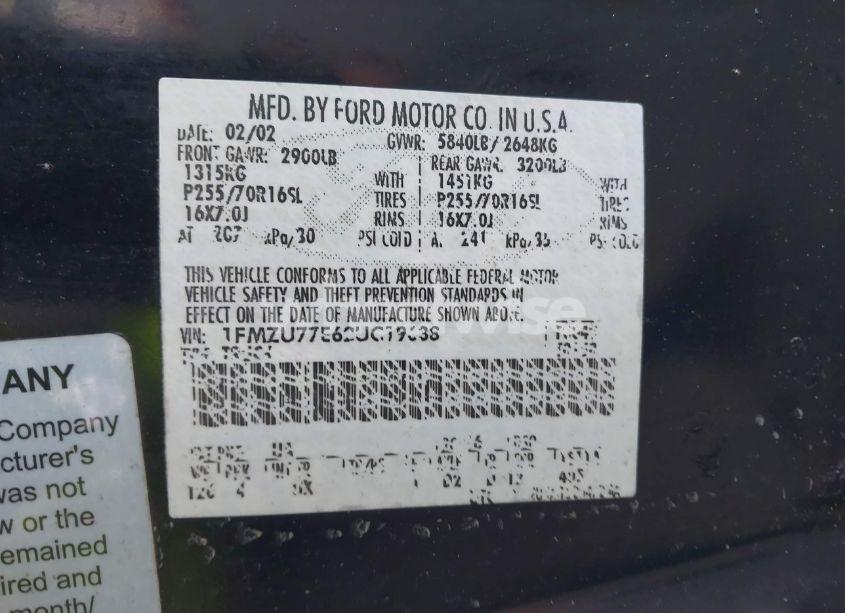 Photo 9 of 2002 Ford Explorer SPORT TRAC (VIN 1FMZU77E62UC19638)