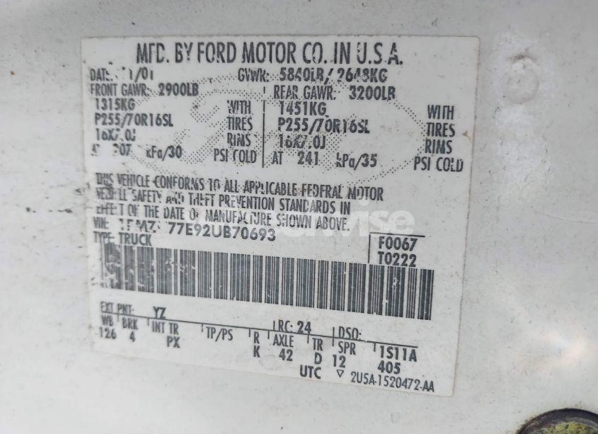 Photo 9 of 2002 Ford Explorer SPORT TRAC (VIN 1FMZU77E92UB70693)