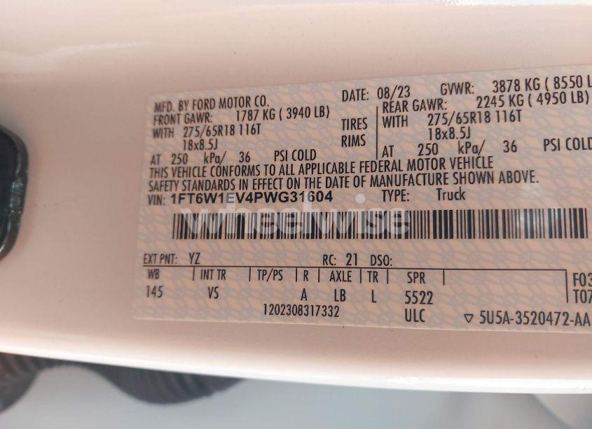 Photo 9 of 2023 Ford F-150 LIGHTNING PRO (VIN 1FT6W1EV4PWG31604)