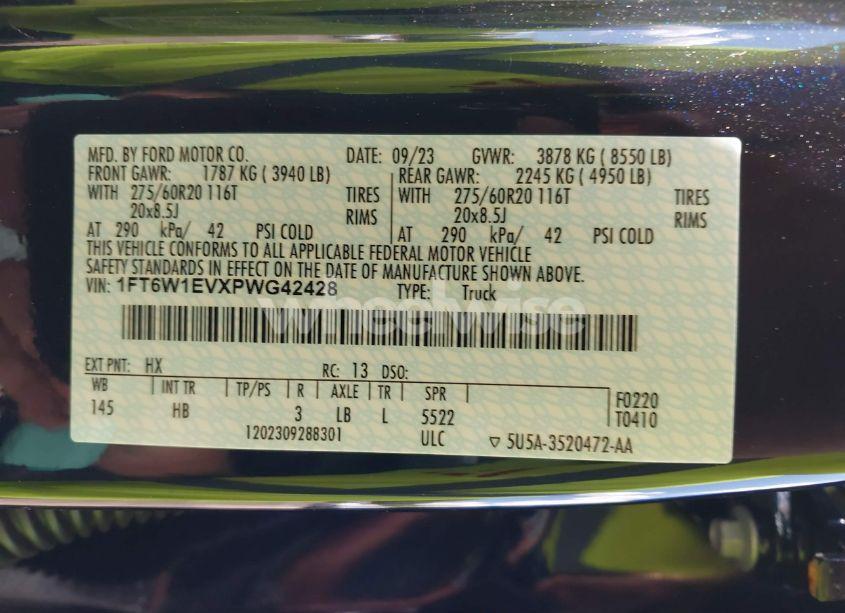 Photo 9 of 2023 Ford F-150 LIGHTNING LARIAT (VIN 1FT6W1EVXPWG42428)