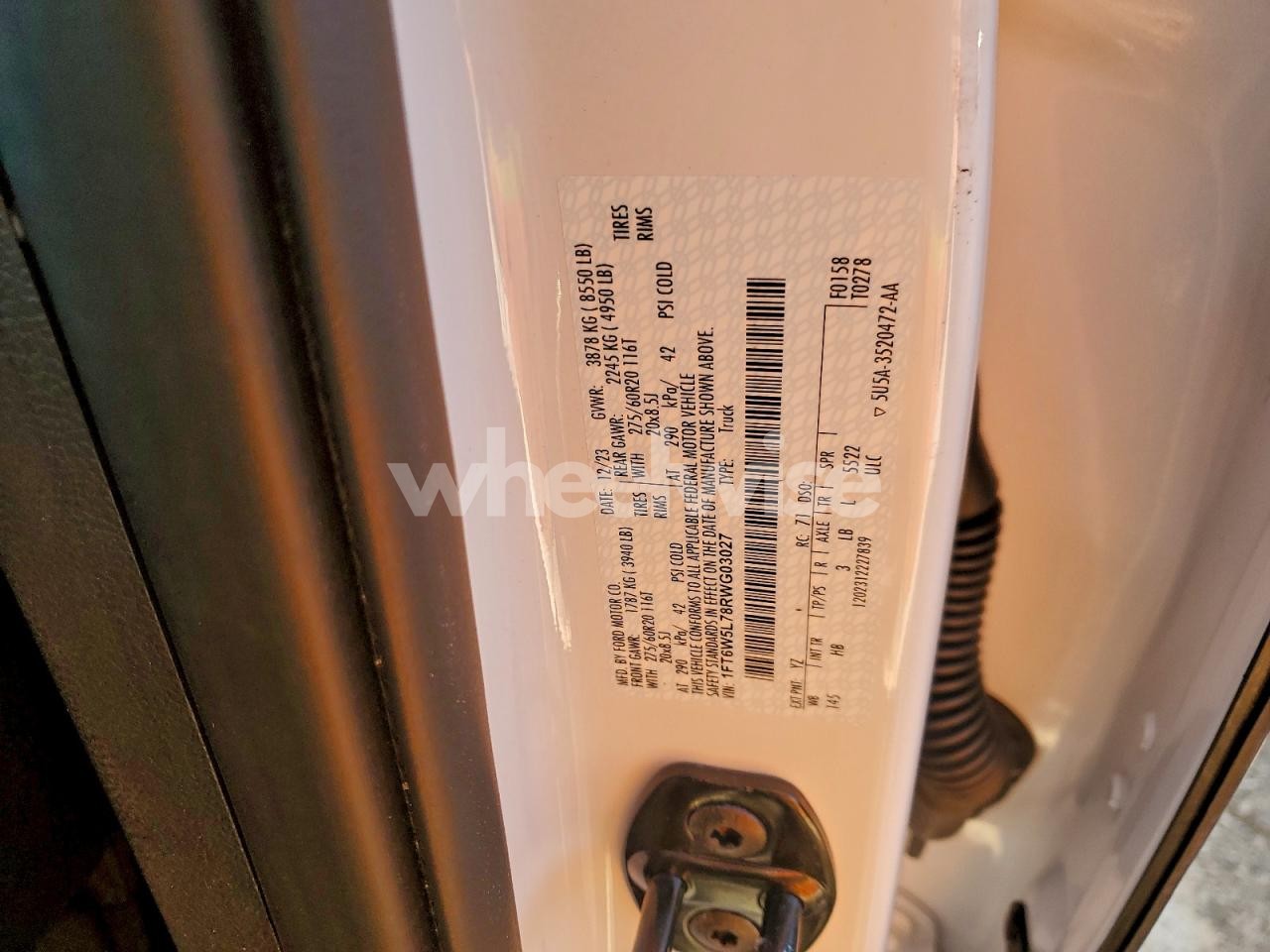 Photo 13 of 2024 FORD F150 LIGHTNING LARIAT (VIN 1FT6W5L78RWG03027)