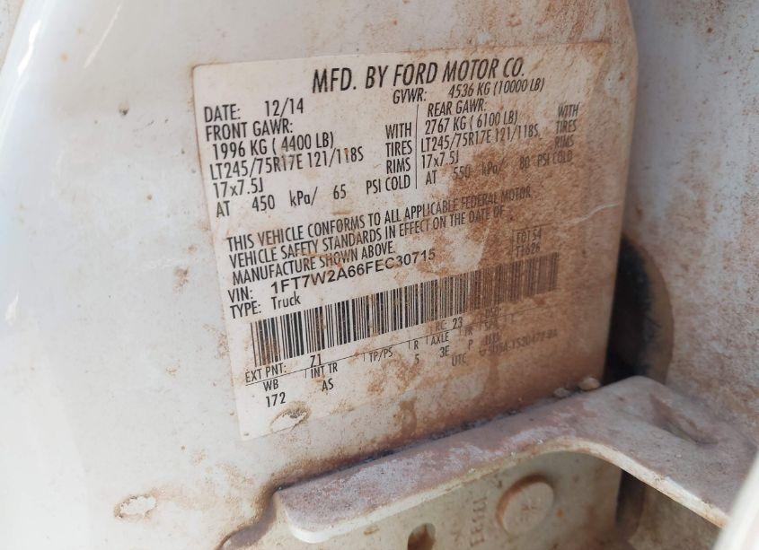 Photo 9 of 2015 Ford F-250 XL (VIN 1FT7W2A66FEC30715)