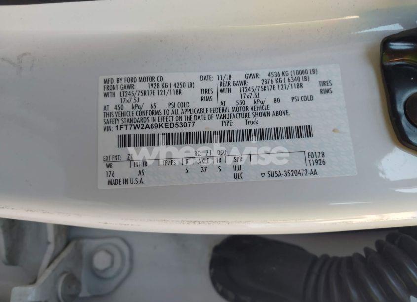 Photo 9 of 2019 Ford F-250 XL (VIN 1FT7W2A69KED53077)