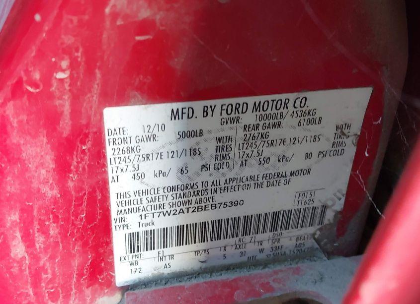 Photo 9 of 2011 Ford F-250 XL (VIN 1FT7W2AT2BEB75390)