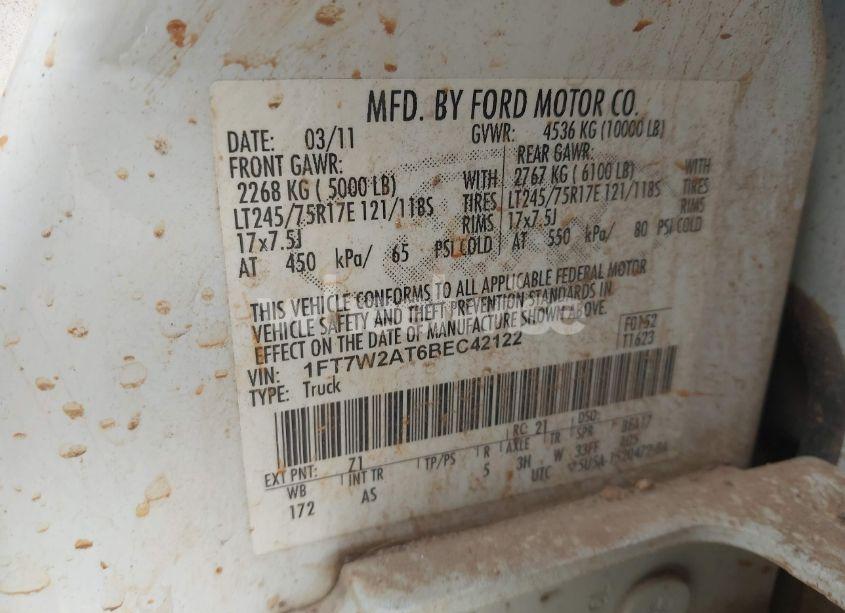 Photo 9 of 2011 Ford F-250 XL (VIN 1FT7W2AT6BEC42122)