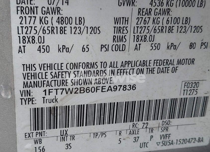 Photo 9 of 2015 Ford F-250 XLT (VIN 1FT7W2B60FEA97836)